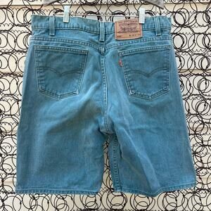 Vintage Levi’s 550 gray green orange tab jean shorts Size 34